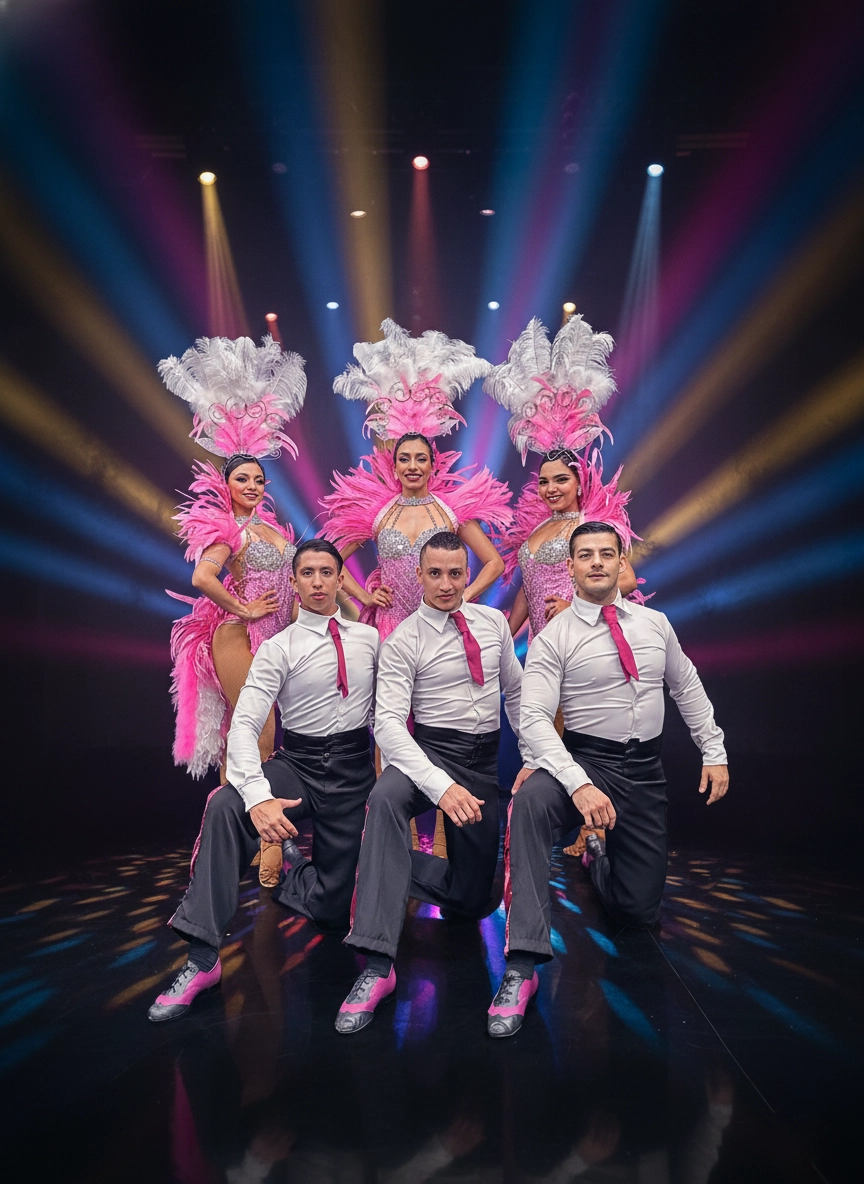 Dancers performing together